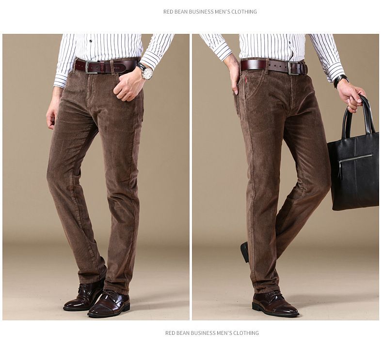 Cord Multi-Color Herbst Winter Slim Straight Herren Casual Hosen Reine Baumwolle Lange Hosen_voghion.com