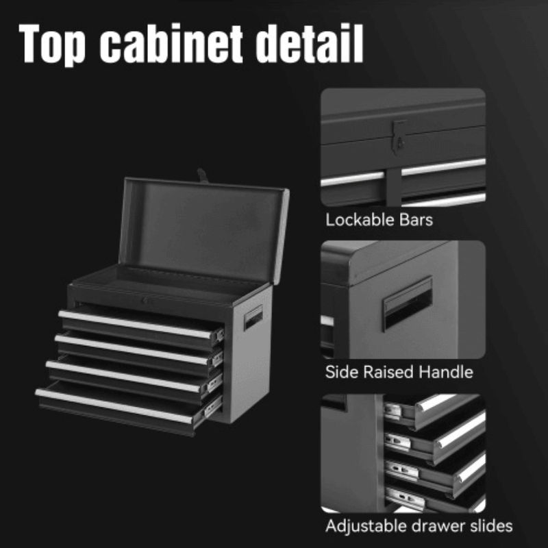 Shelf Lockable Rolling Storage Adjustable Box Wheels Detachable Liner L Tool 5Drawer Chest Universal With Tool Tool Cabinet Top_voghion.com