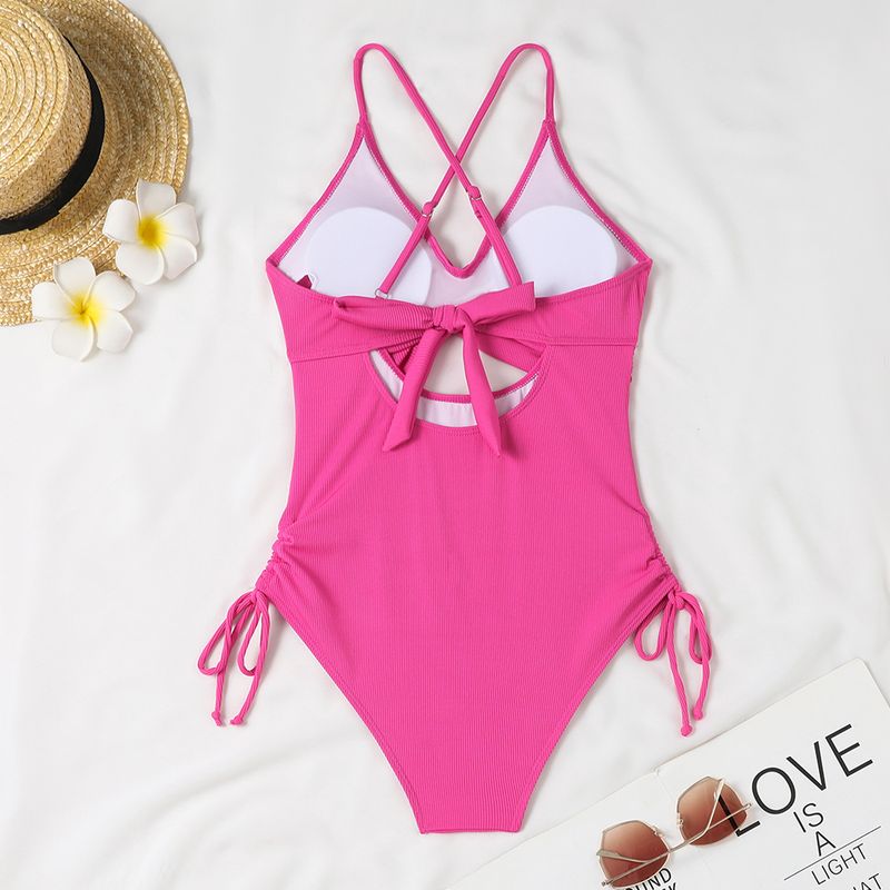 Women's Clothing Women's Sexy High-Waisted Bikini Set With Ruffled Straps & Cutout Design - Breathable Polyester Swimwear For Beach & Pool_voghion.com