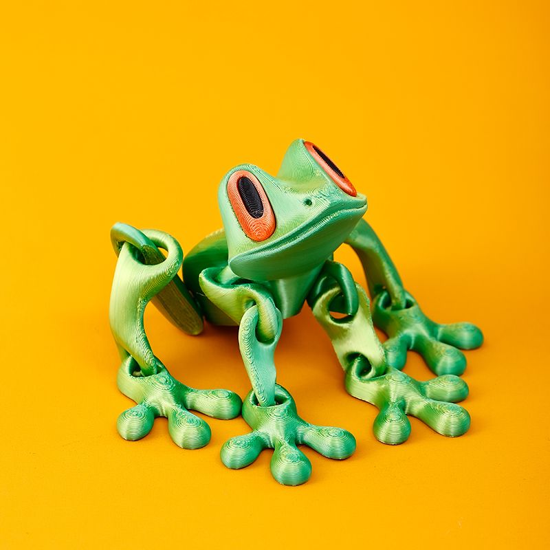 2025 Trendy Black Technology 3D Printed Magnetic Frog Fridge Magnet Movable Joint Ornament Luminous Dragon Toy_voghion.com