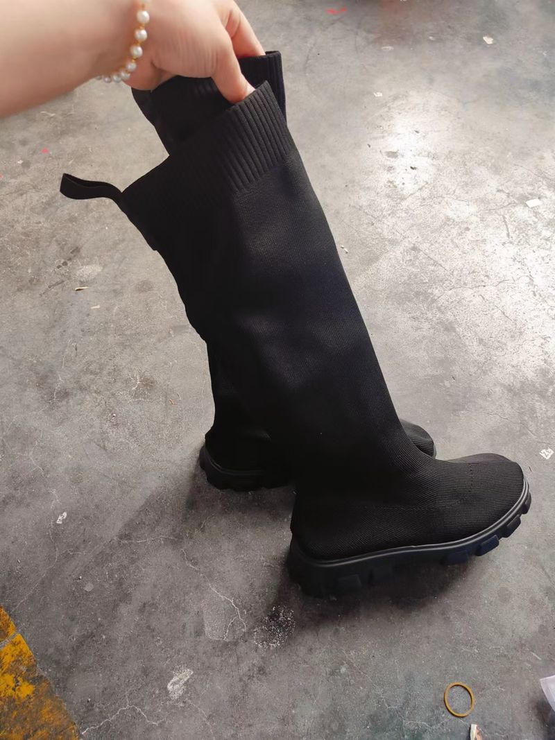 Nuovi stivali Martin con punta tonda e tacco spesso, modello Flying Weave, taglie forti, per donna, autunno e inverno 2025_voghion.com