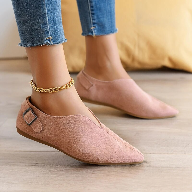 Mercury - Mocasines informales nuevos para primavera y verano 2023, suaves, planos, de moda, con punta puntiaguda y náuticos de poca altura para mujer_voghion.com