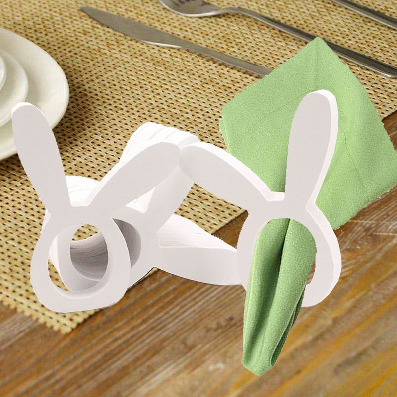 Easter Party Crafts Ornaments Creative American Home Decoration DIY Hand-painted Rabbit Wooden Egg Hanging Ornaments_voghion.com