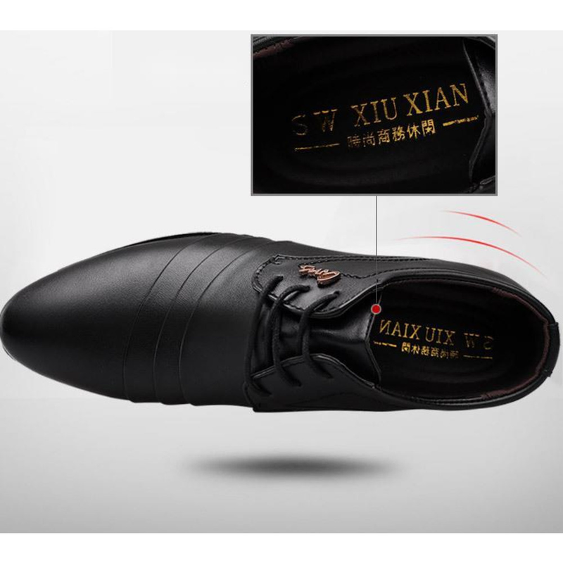 Vestido masculino oxfords sapatos formais de festa de casamento sapatos clássicos dedo apontado sapatos de couro confortáveis_voghion.com