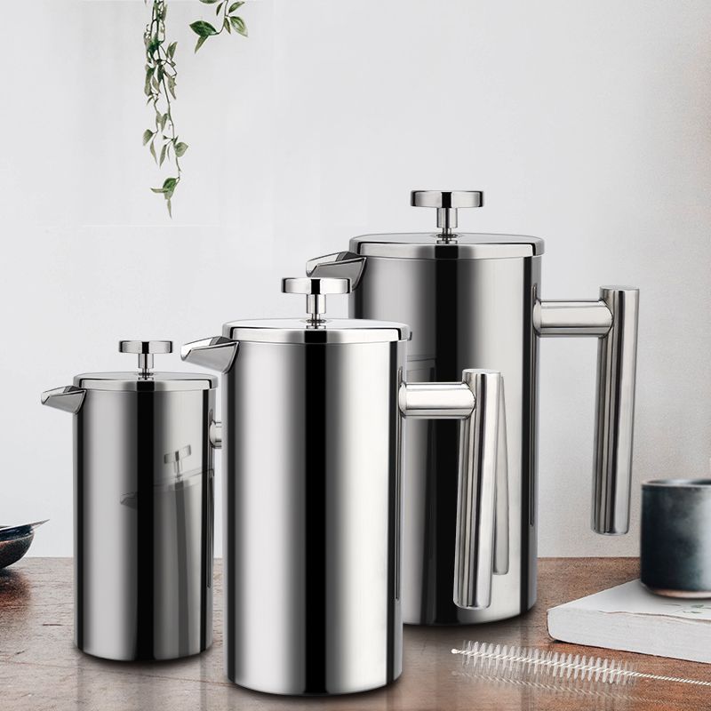 Coffee Maker French Press Stainless Steel Espresso Coffee Machine High Quality Double-Wall Insulated Coffee Tea Maker Pot_voghion.com