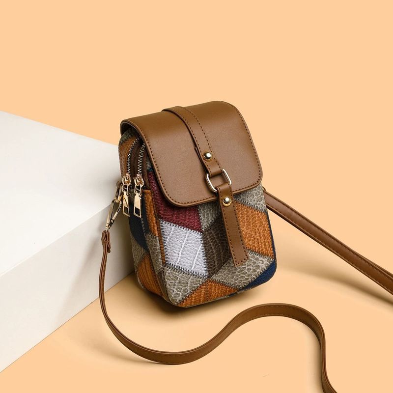 Crossbody For Women Multi-Compartment Zipper Shoulder Versatile Fashion Vertical Soft Leather Casual Phone Bag_voghion.com