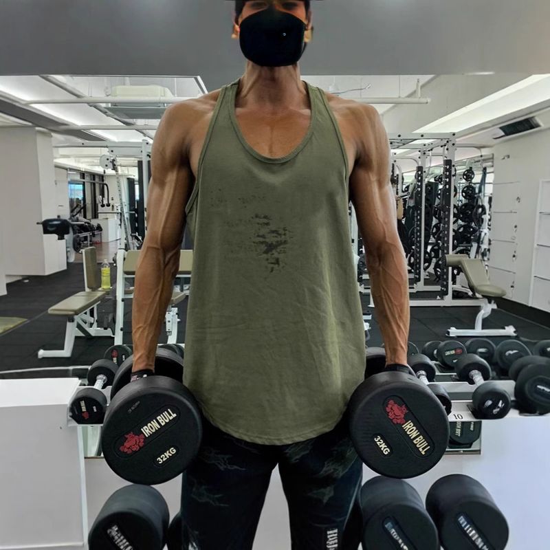 Muscle Trendy Loose Racerback Quick-Dry Running Gym Top Brothers Sports Fitnessbekleidung Trainingsweste für Männer_voghion.com