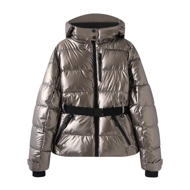 Damenbekleidung Herbst und Winter Neue Damen Ski Series Taille Kapuzen Baumwolljacke_voghion.com