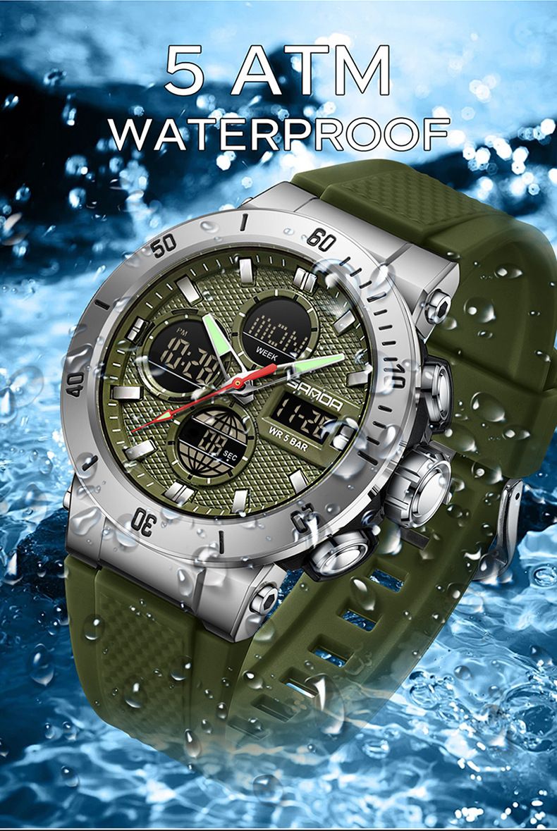 Orologio sportivo analogico digitale da uomo con display multifunzione, impermeabile e luminoso, per attività all'aperto e uso quotidiano, orologio sportivo impermeabile per esterni_voghion.com