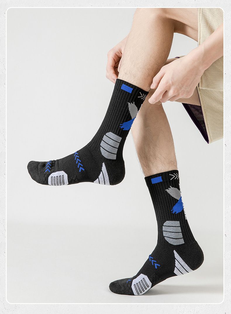 Basketball Socks Men's Medium And High Tube Autumn And Winter Towel Bottom Thickened Non-slip Socks Shock-absorbing Socks High-top Sports Running_voghion.com