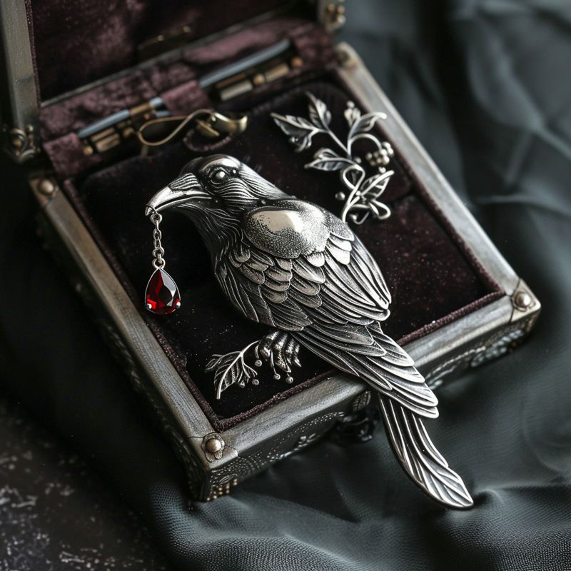 Original Customized Brooch Personalized Dark Wind Crow Corsage Pin_voghion.com