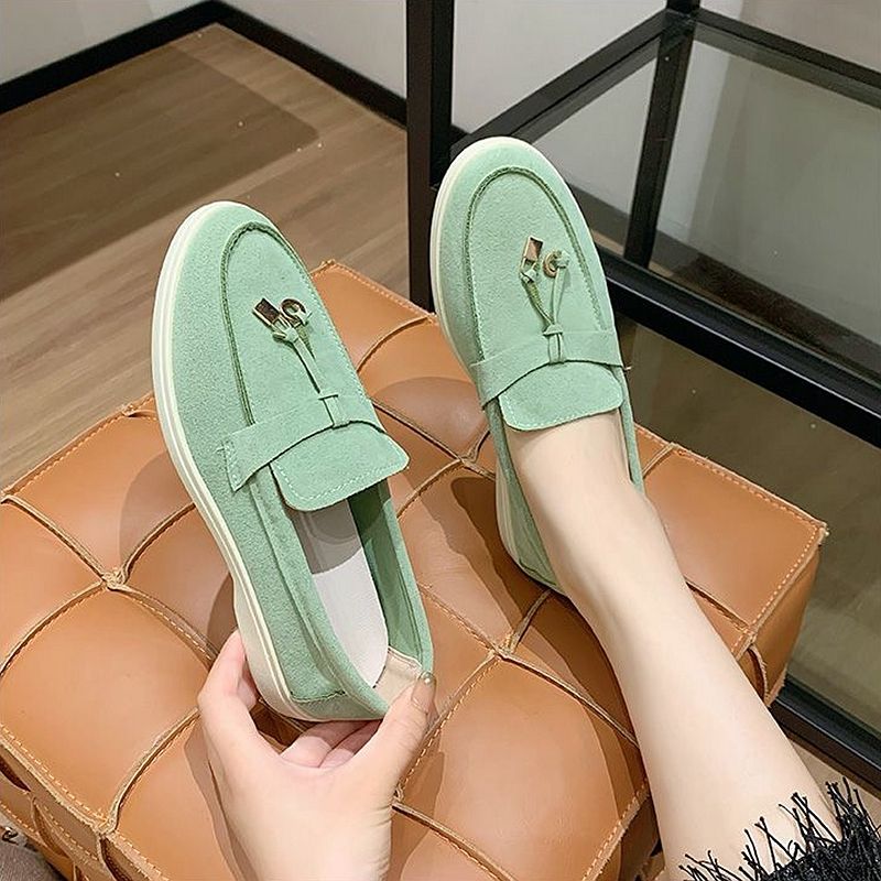 SHLIANG Női lapos cipők új trendi tavaszi-őszi platform velúr mokaszinok alkalmi női séta csúszásmentes chaussure femme Y0267_voghion.com