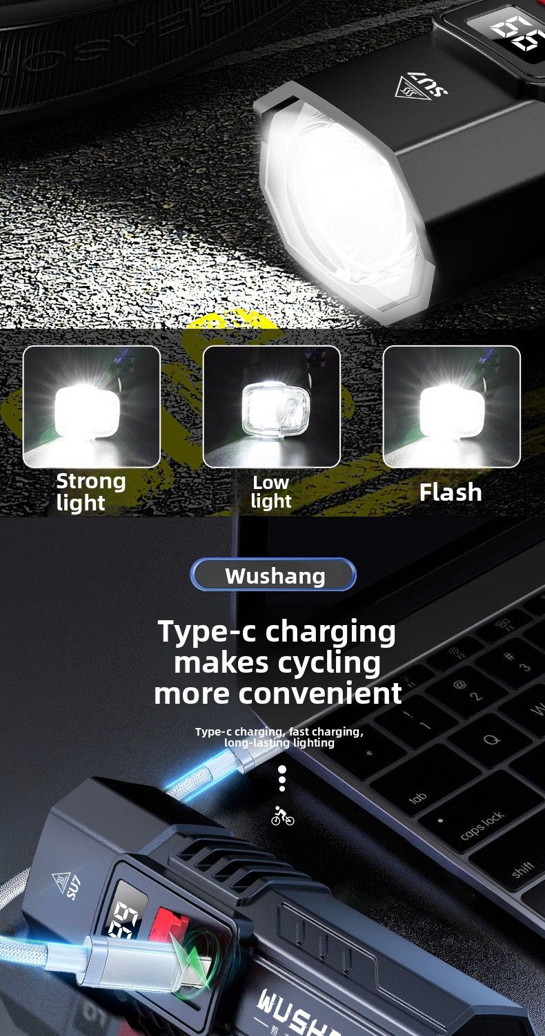 Dakese Mountain Bike High Brightness Night Riding Rechargeable Flashlight Bicycle Front Light Long Range Waterproof_voghion.com