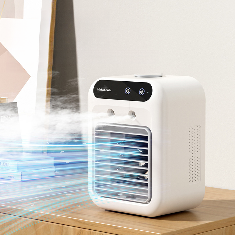 Mini enfriador eléctrico, aire acondicionado, humidificador, pulverizador, oficina, dormitorio, escritorio, ventilador de refrigeración silencioso_voghion.com