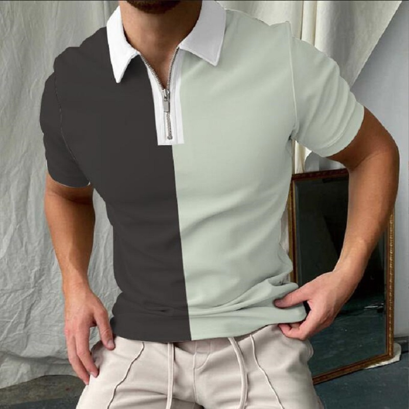 Men's 2023 custom mode 3D printed zipper Polo shirt business casual plus size short and short-sleeved top_voghion.com