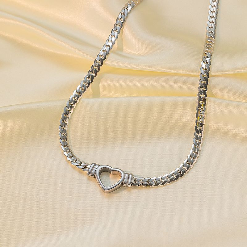 Personalized Heart For Women Trendy Fashion Titanium Steel Non-Fading Collarbone Chain New Gold-Plated Cuban Necklace_voghion.com