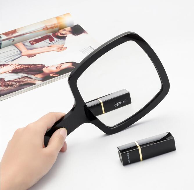 Specchio per estensione ciglia Manico in plastica Specchio portatile per trucco portatile quadrato Specchio cosmetico per donna Cosmetici SPA Forniture per saloni di bellezza_voghion.com