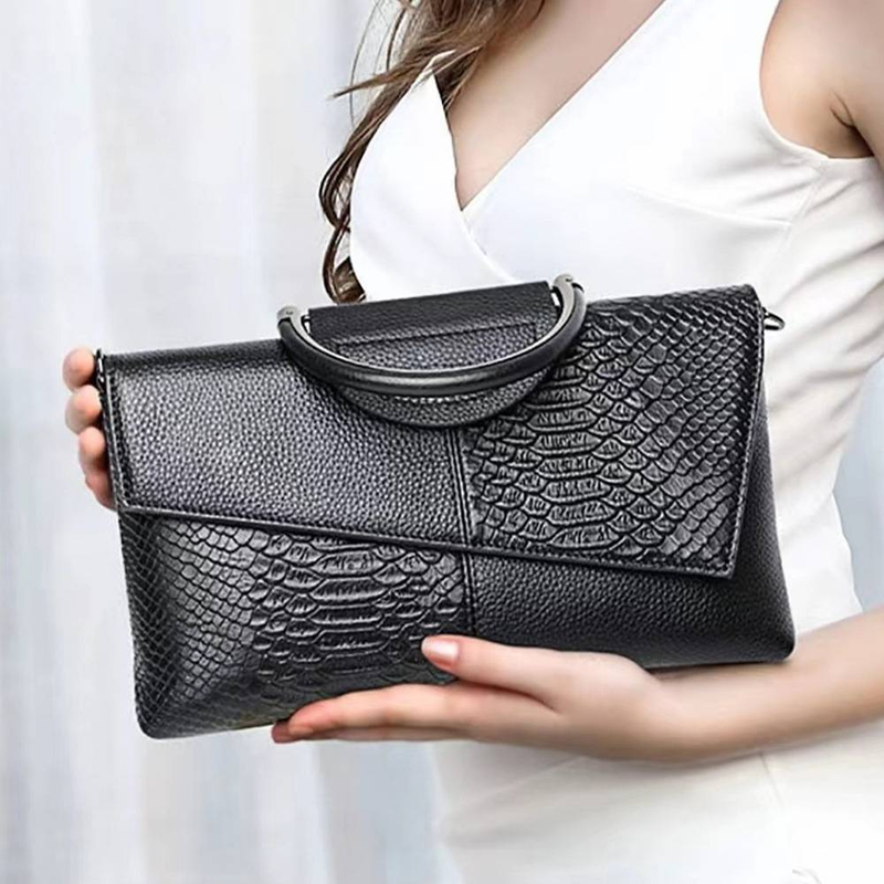 Ladies advanced sense of light extravagance slanting the banquet pu women's bag crocodile leather bag temperament to hold a woman's bag_voghion.com
