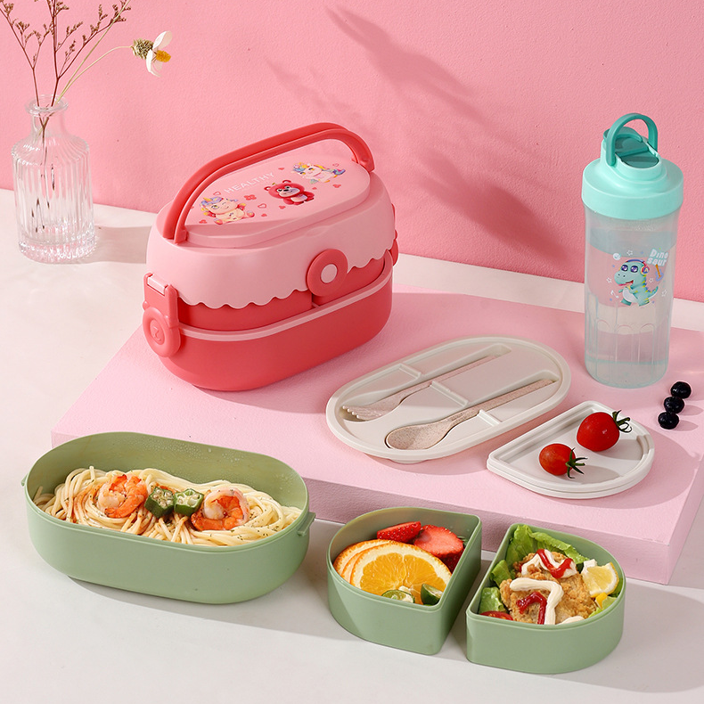 Dopamine Lunch Box Student Lunch Box Office worker Double-layer compartment fresh-keeping box Microwave Heating Lunch Box_voghion.com