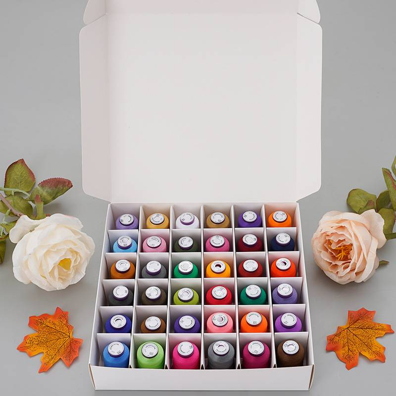 36 colori poliestere 120D filo da cucito tende tessili filo da ricamo colorato set_voghion.com