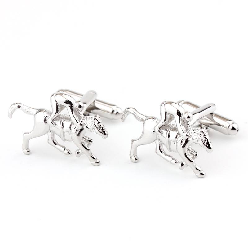 Manschettenknöpfe für Herren im Reitstil aus Metall, französisches Hemd, Kupfer, Manschettenknöpfe, Manschettenknöpfe 3043_voghion.com