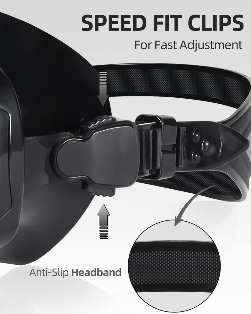 Swimming Goggles For Adults With Nose Mask, Anti Fog Transparent Diving Mask, Wide Field Of View Without Blur For Men And Women_voghion.com