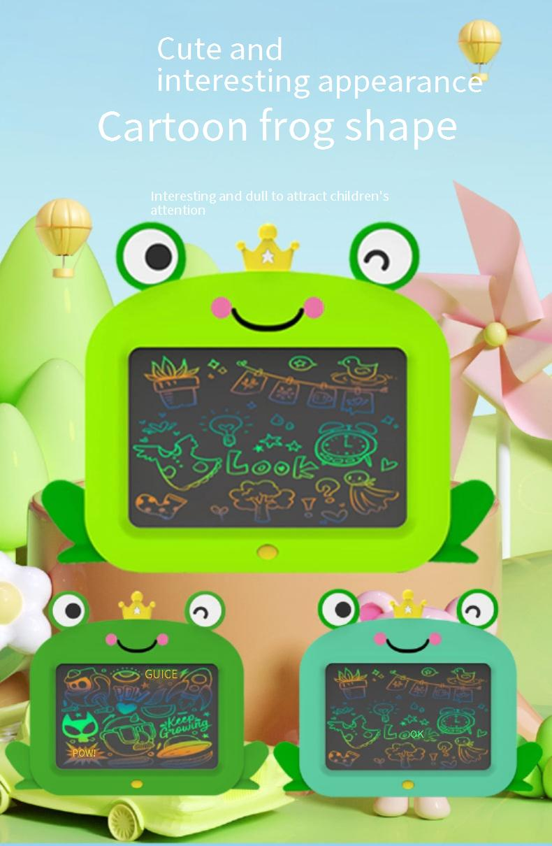 12 Inch LCD Writing Tablet For Kids - Erasable Drawing Board With Cartoon Frog Design, Lightweight & Portable Doodle Board For Children_voghion.com