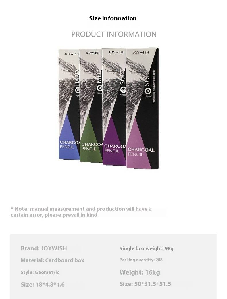 Professional Sketch Charcoal Pencils Set - 12PCS Soft/Medium/Hard/Extra Soft Charcoal Pencils For Artists, Drawing & Sketching (Wooden)_voghion.com