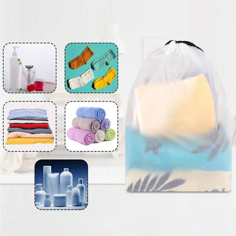 Blank Transparent Frosted Drawstring Bag Underwear Shoes And Socks Storage Bag Travel Storage Bag_voghion.com