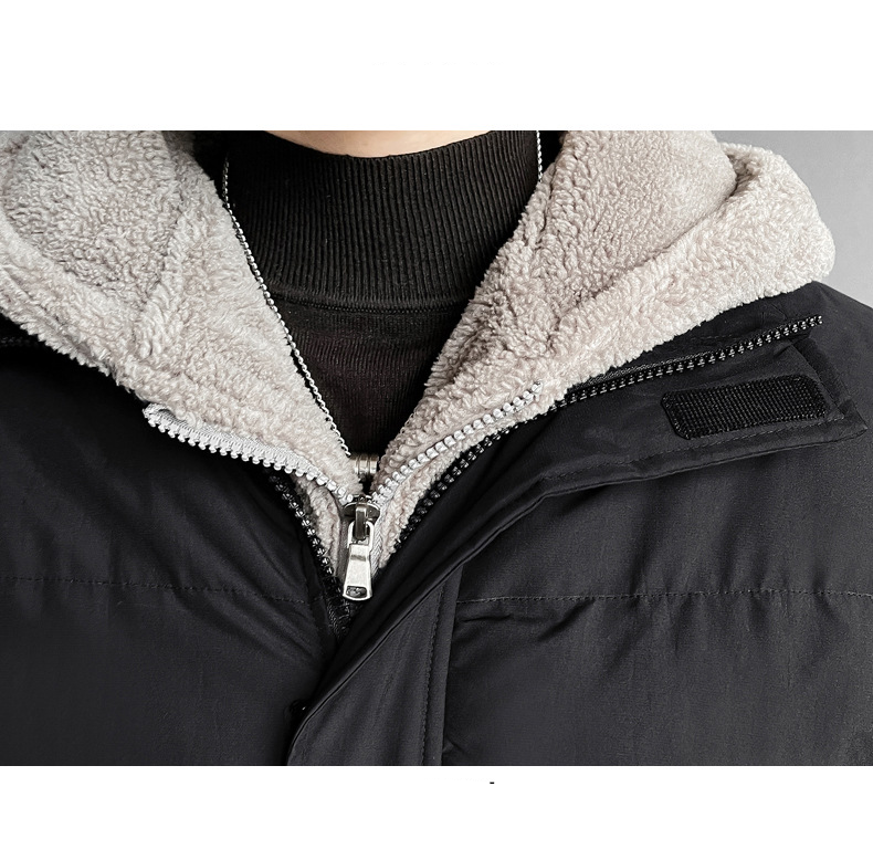 Men's Clothing Men's Fleece-Lined Hooded Parka Jacket With Two-Tone Design, Warm Winter Coat For Teens & Adults (Gray, Black, Khaki, Sizes M-8XL)_voghion.com