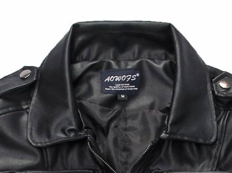 Veste courte en cuir PU coupe slim pour homme – Col montant élégant avec poches contrastées (M-3XL, noir, légère pour le printemps/l'automne)_voghion.com