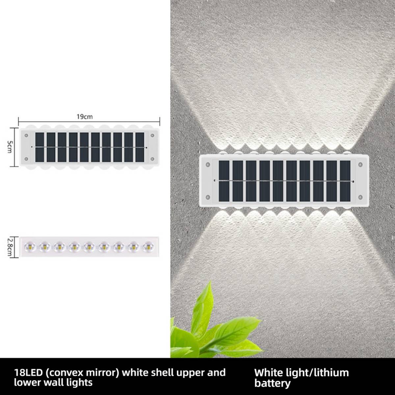 Solar-Wandleuchten für den Außenbereich, wasserdicht, Garten-Villa-Zaunbeleuchtung, LED-solarbetriebene Landschaftsleuchten für Hof, Terrasse, Balkon, Warmweiß/Kaltweiß_voghion.com