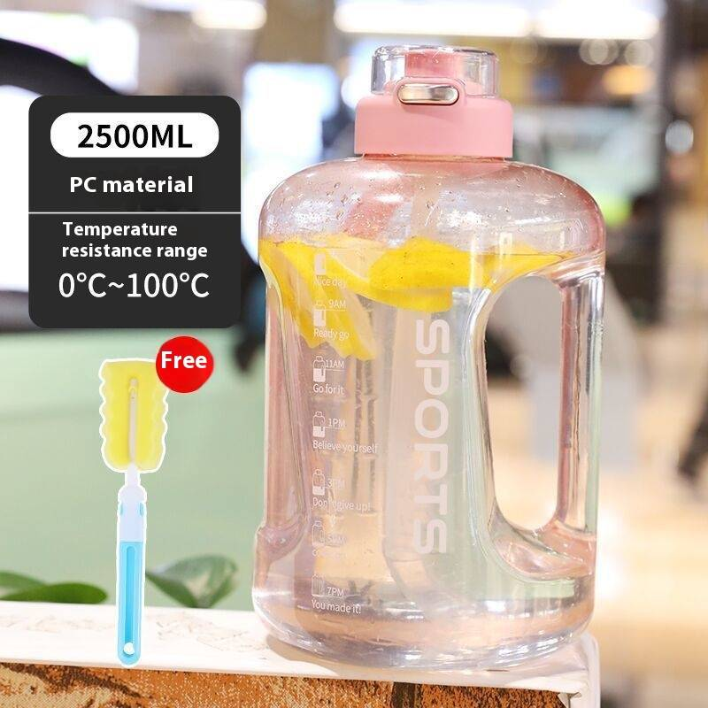 1.6L/2.5L/4L Large Capacity Sports Water Bottle – BPA-Free PC, Leak-Proof, With Carry Handle & Bonus Accessories (Brush, Strap, Straw)_voghion.com