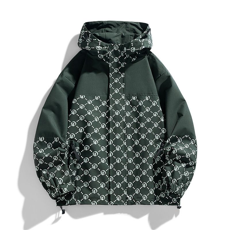 2026 High Quality Fashion Outerwear Men's 100% Polyester Splicing Long Sleeve Casual Loose Breathable Windproof Waterproof Zipper Hooded Jacket M-4XL_voghion.com