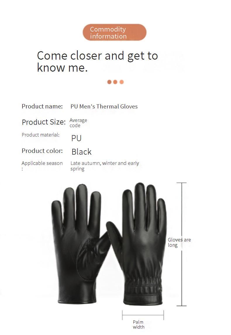 Gants d'hiver pour homme en cuir PU - Compatibles avec les écrans tactiles, coupe-vent et doublés polaire pour la moto, les activités de plein air et le quotidien._voghion.com