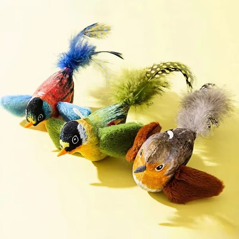 Interactive Plush Bird Toy For Cats_voghion.com