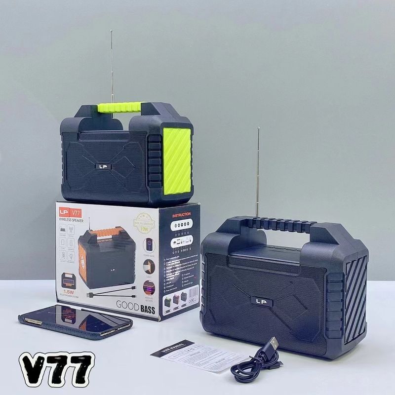 Neuer solarbetriebener kabelloser Bluetooth-Lautsprecher V77 mit Radio, Taschenlampe und tragbarem Handlautsprecher für den Außenbereich_voghion.com