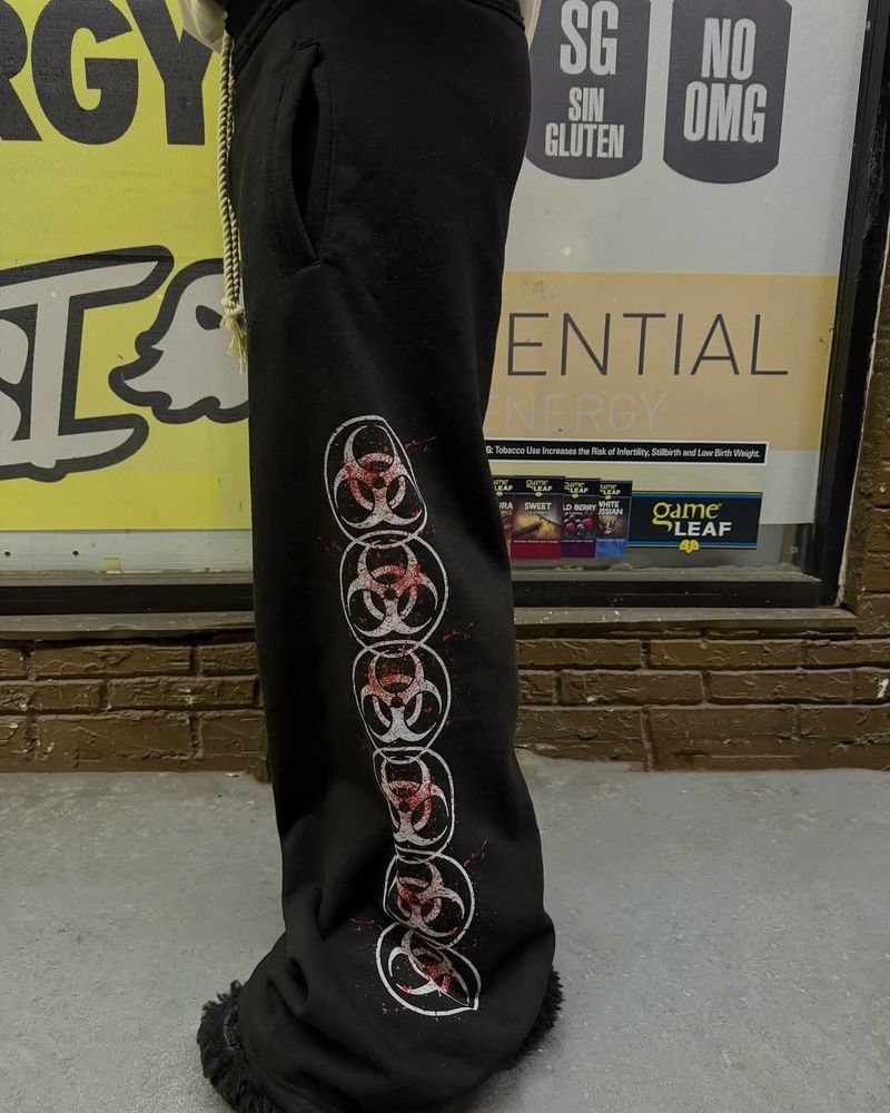 Men's Clothing Elastic Rope Sweatpants Printed Pattern Casual Trousers High Street Hip Hop Rap Street_voghion.com