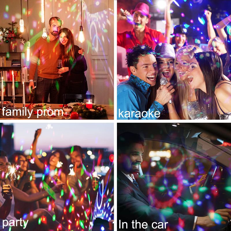 Wireless Bluetooth DJ Speaker Stage RGB Light,360° Rotating Disco Ball Night Light For KTV Bar Home Party Festivals_voghion.com