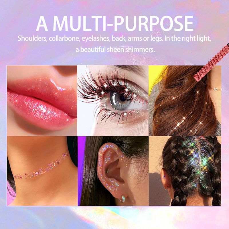 QICIY+6 colors of shiny eyelashes, waterproof, not easy to smudge, long lasting, thick, curled and fixed eyelashes_voghion.com