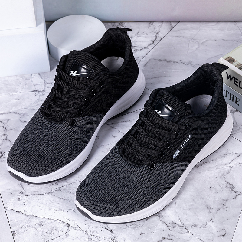 Man Tennis Athletic Shoes Mesh Synthetic Slip Resistant Sneakers Footgear_voghion.com