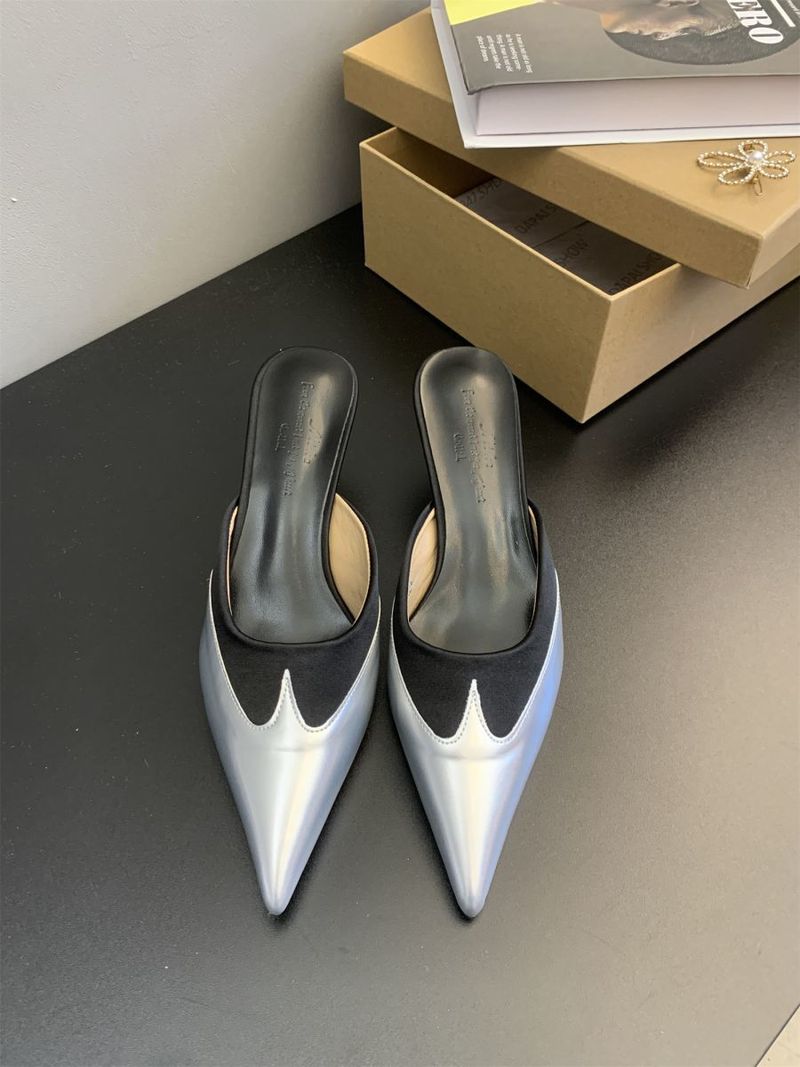 Scarpe pigre MÜ Ller con blocchi di colore 2025, nuove pantofole Baotou fresche da donna, design snellente primaverile, versatili per_voghion.com