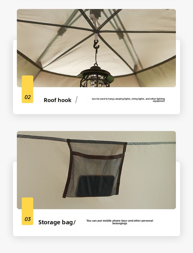 Outdoor Folding Automatic Rainproof Hexagonal Thickened Camping Equipment Park Picnic Tent_voghion.com