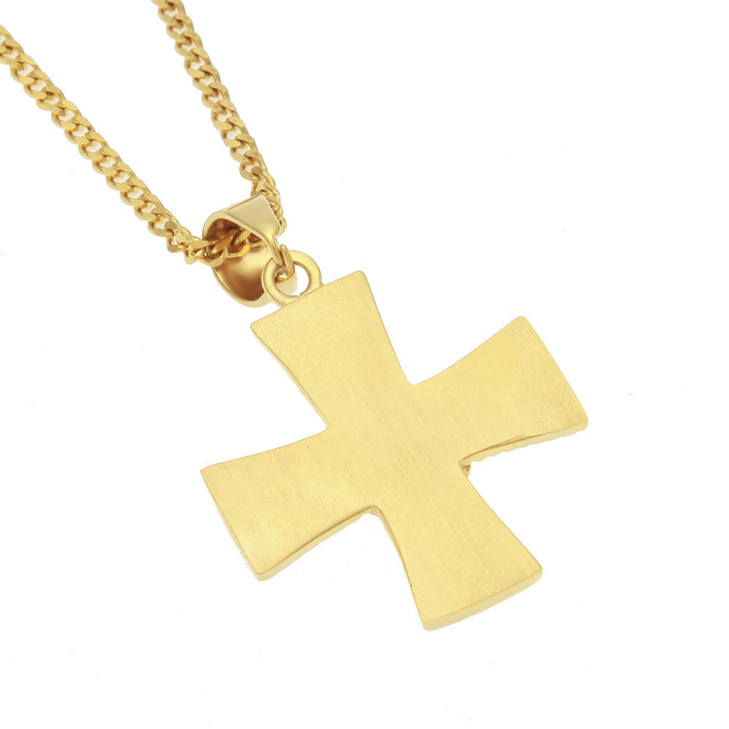 Men And Women's Jewelry - Hip Hop Stainless Steel Cross Pendant Necklace With 24-Inch Twisted Chain, Unique Gothic Design For Trendy Streetwear Look_voghion.com