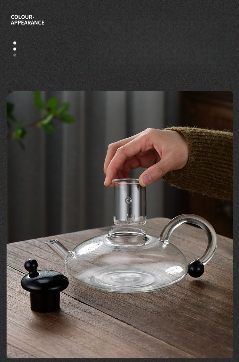 Set di lusso in vetro Nordic Light, caffettiera per tè e caffè, con coperchio a coda di topo, per fiori e frutta, stile europeo di alta qualità_voghion.com