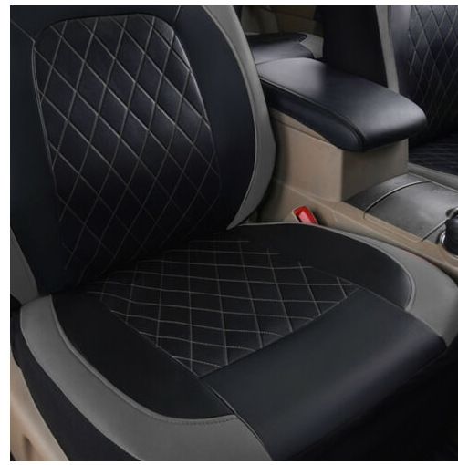 Car seat cover single line quilted bracket leather pu leather_voghion.com