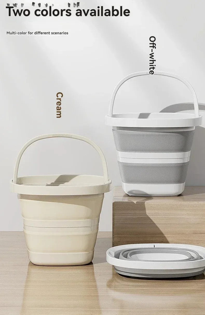 Vielseitiger, faltbarer Wassereimer mit Griff für Haus und Garten – zusammenklappbarer Angeleimer für unterwegs_voghion.com