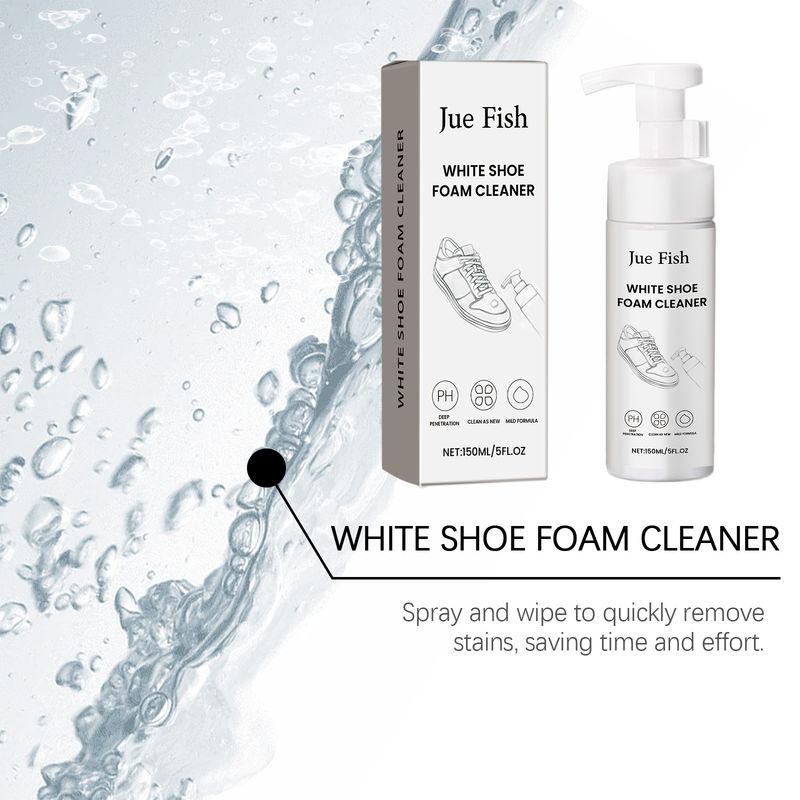Jue-Fish White Shoe Foam Cleaner Cleans And Removes Stains And Brightens Multi-Functional Shoe Polish Foam Cleaner_voghion.com