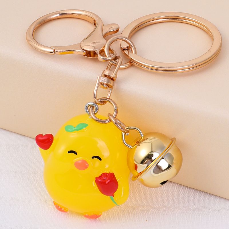 High-end Cute Chick Keychain Backpack Pendant Resin Ornament Adorable Small Figurine Doll_voghion.com