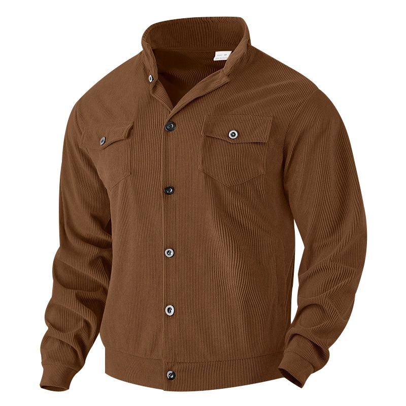 Autumn New American Workwear Casual Loose Lapel Corduroy Jacket For Men_voghion.com
